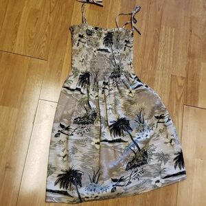 Laurel aloha tropical print smocked sundress sz small